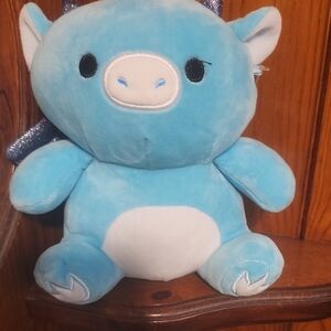 Squishmallows Grey The Blue Dragon 7 1/2 Inches